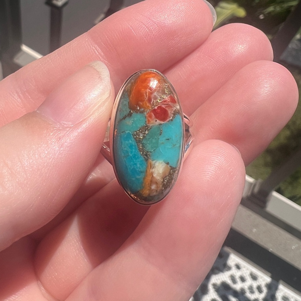 Spiny Oyster Turquoise Ring